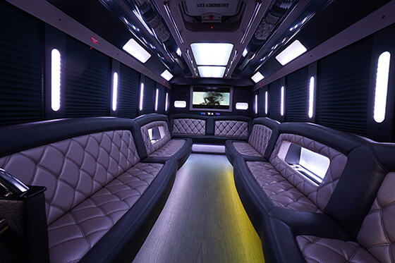 inside the limo bus